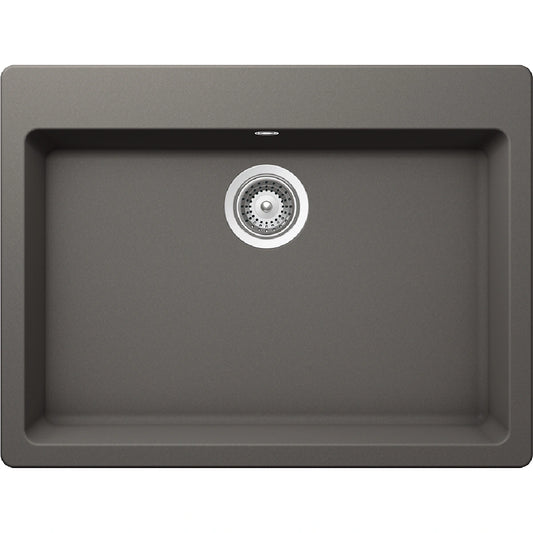 Schock Galaxy N-100L Chiuveta bucatarie granit Cristadur 70x53 cm, gri (silverstone)