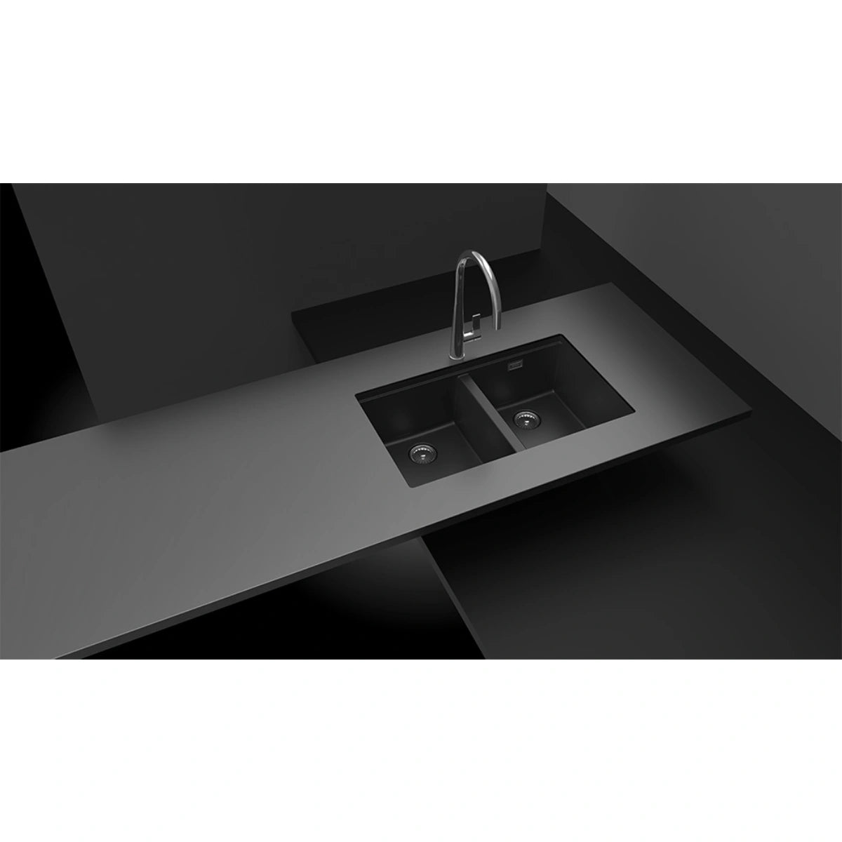 Schock Greenwich N-200 Chiuveta bucatarie granit Cristadur 75x45 cm, negru (puro)