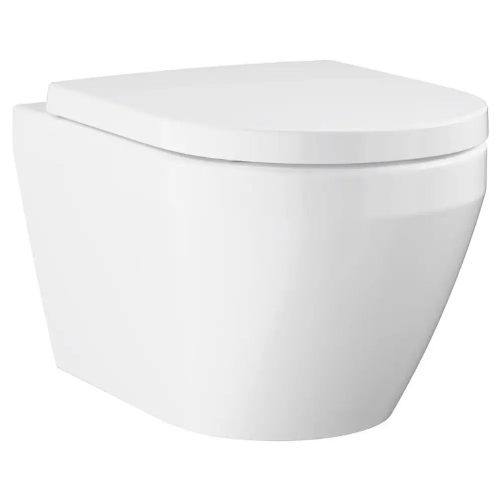 Set Vas WC suspendat cu capac soft-close Grohe Euro Ceramic Rimless Triple Vortex 36x54 cm cu evacuare orizontala