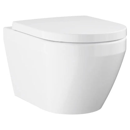 Set Vas WC suspendat cu capac soft-close Grohe Euro Ceramic Rimless Triple Vortex 36x54 cm cu evacuare orizontala