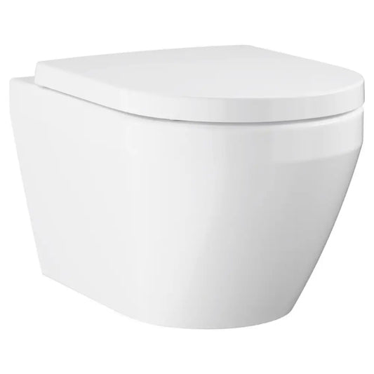Set Vas WC suspendat cu capac soft-close Grohe Euro Ceramic Rimless Triple Vortex 36x54 cm cu evacuare orizontala