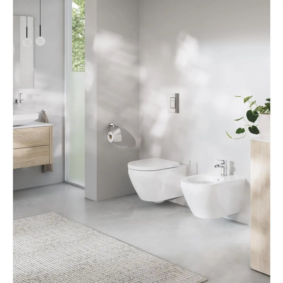 Set Vas WC suspendat cu capac soft-close Grohe Euro Ceramic Rimless Triple Vortex 36x54 cm cu evacuare orizontala