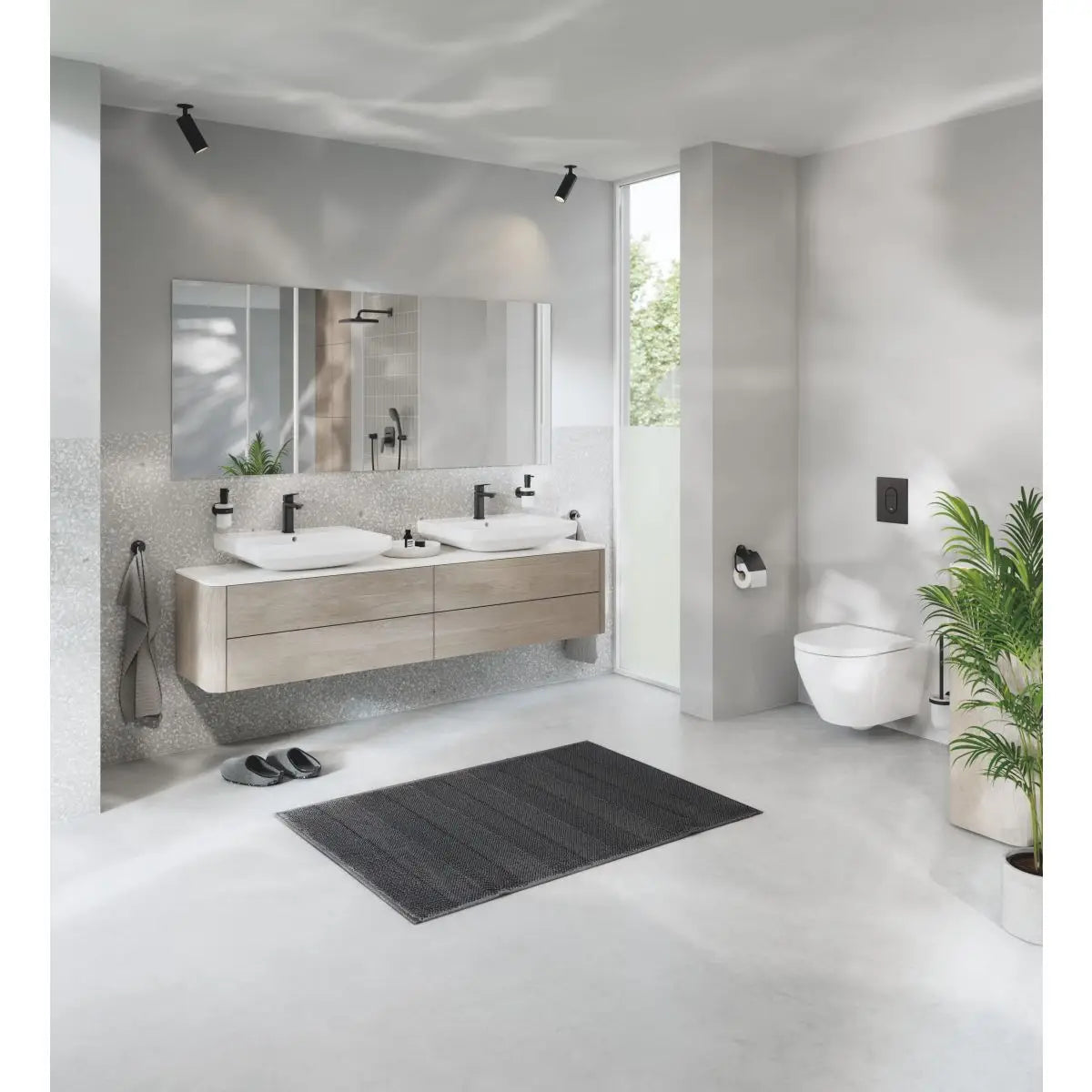 Set Vas WC suspendat cu capac soft-close Grohe Euro Ceramic Rimless Triple Vortex 36x54 cm cu evacuare orizontala