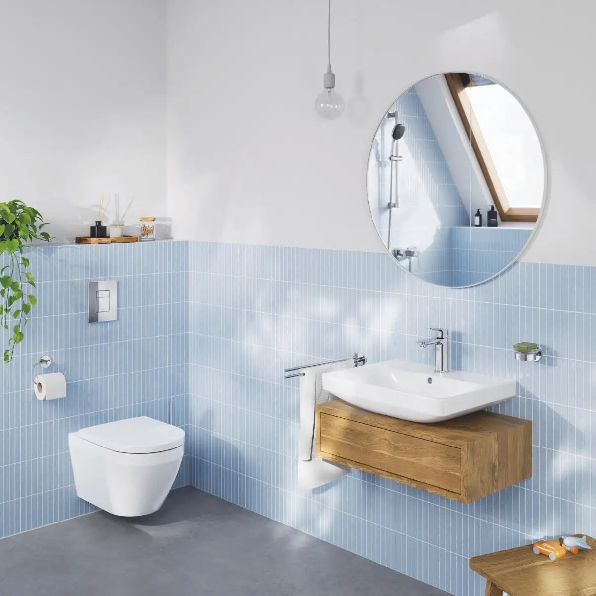 Set Vas WC suspendat cu capac soft-close Grohe Euro Ceramic Rimless Triple Vortex 36x54 cm cu evacuare orizontala