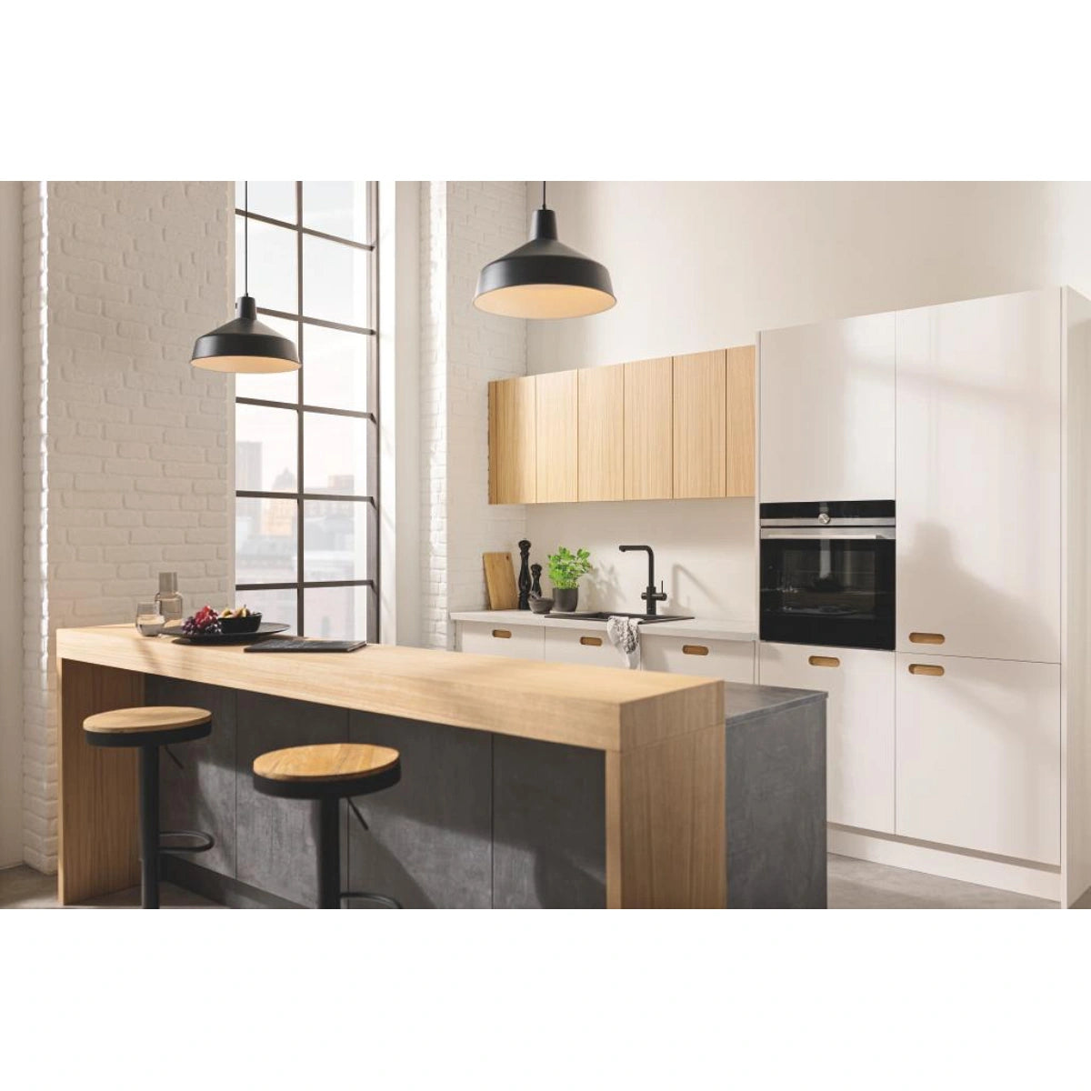 Grohe Blue Home Ondus Baterie de bucatarie cu sistem de filtrare, racire si acidulare, pipa L, dus extractibil, Bluetooth, negru mat (velvet black)