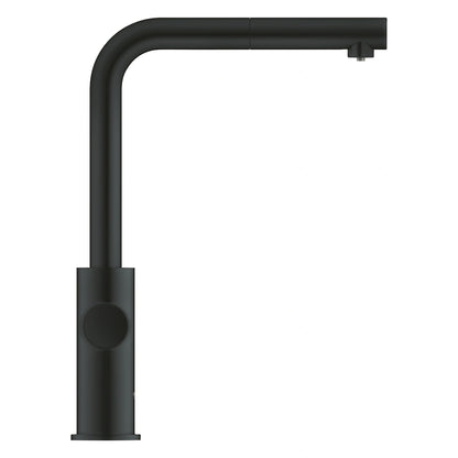 Grohe Blue Home Ondus Baterie de bucatarie cu sistem de filtrare, racire si acidulare, pipa L, dus extractibil, Bluetooth, negru mat (velvet black)