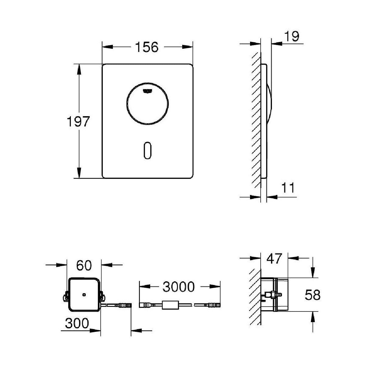 Grohe Tectron Skate Clapeta de actionare WC electronica 230V