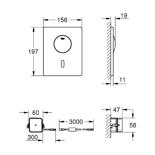 Grohe Tectron Skate Clapeta de actionare WC electronica 230V