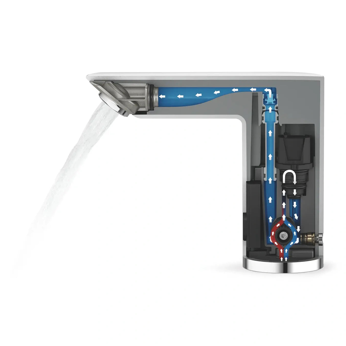 Grohe Bau Cosmopolitan E Baterie lavoar electronica cu mixare apa, alimentare baterii