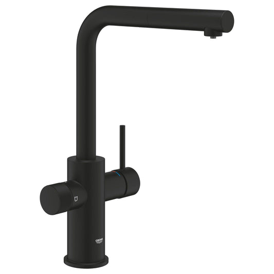 Grohe Blue Pure Minta Baterie bucatarie cu optiune de filtrare, dus extractibil, negru mat