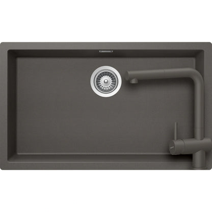 Schock Kaia N-100XL Set chiuveta bucatarie granit Cristadur 75x45 cm si baterie Epos Silverstone, gri (silverstone)