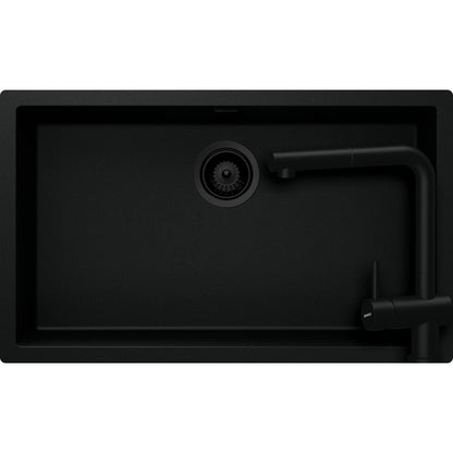 Schock Kaia N-100XL Set chiuveta bucatarie granit Cristadur 75x45 cm si baterie Epos Puro, negru (puro)