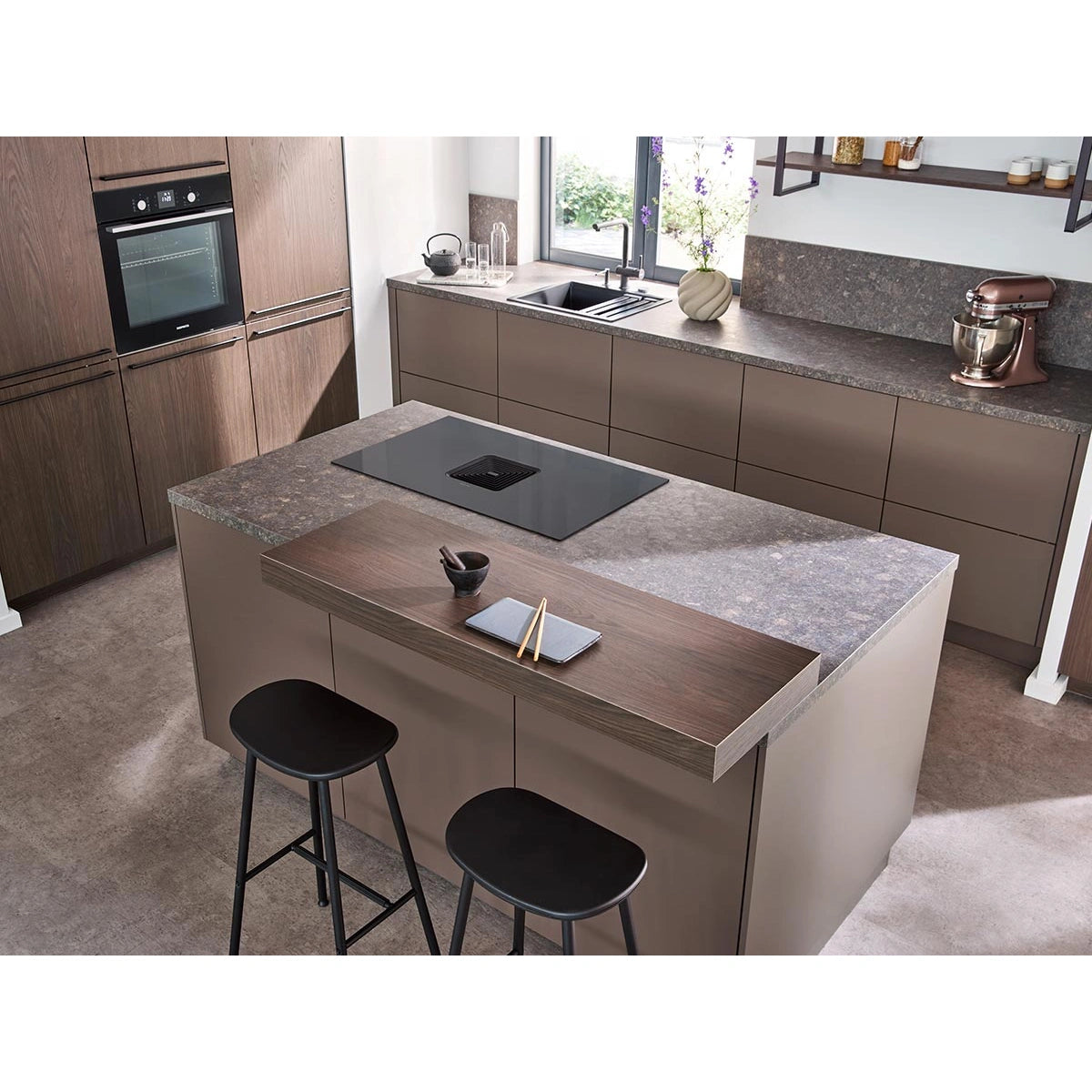 Schock Kiruna N-100L Chiuveta bucatarie granit Cristadur 55x45 cm, gri (green line dusk)