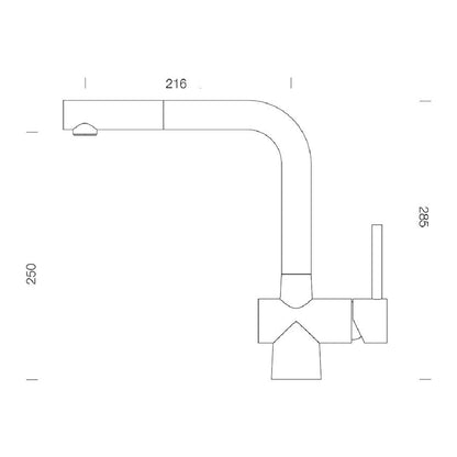 Schock Laios Baterie chiuveta bucatarie cu dus extractibil, auriu (white gold)