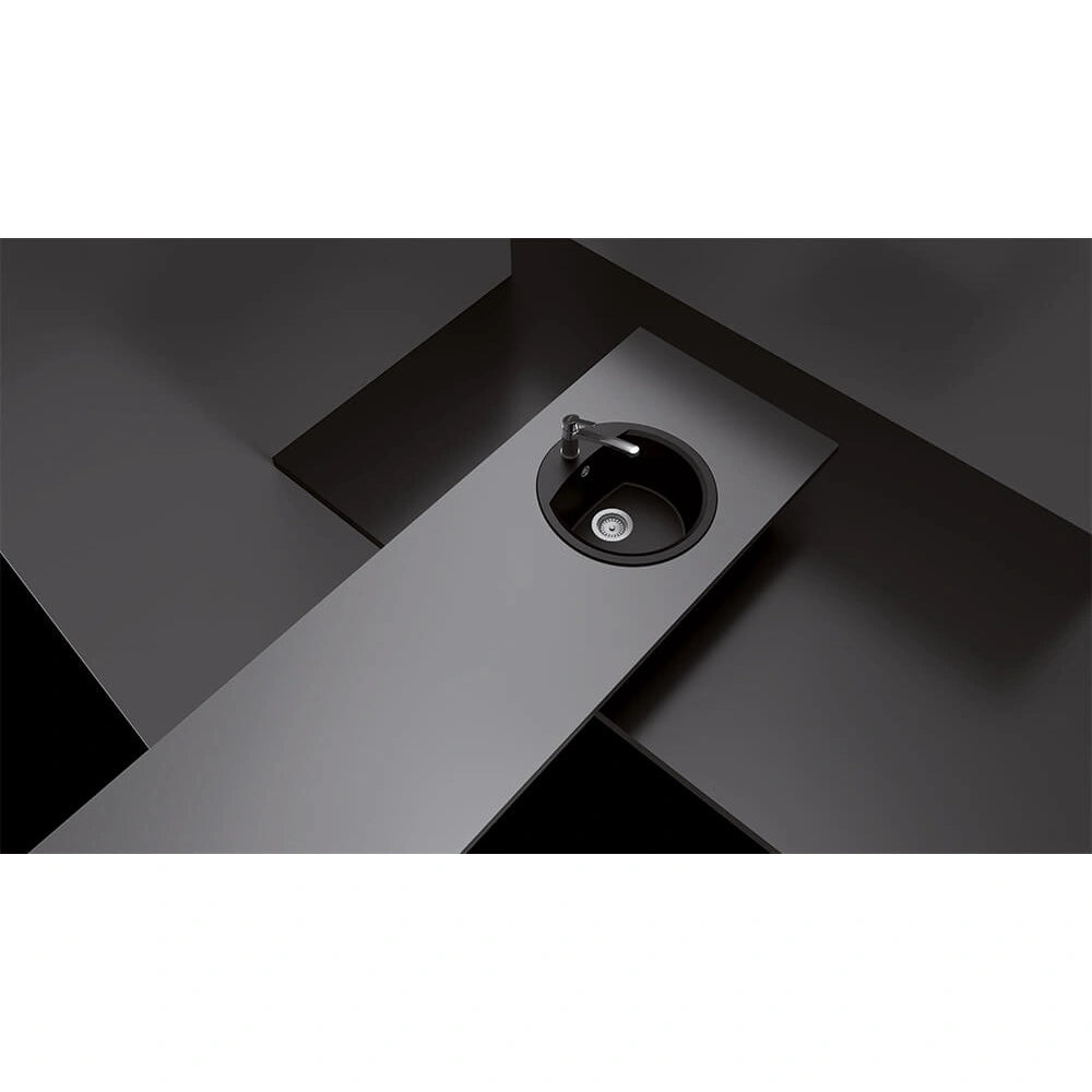 Schock Manhattan R-100 Chiuveta bucatarie granit Cristalite 47x49 cm, negru (nero)