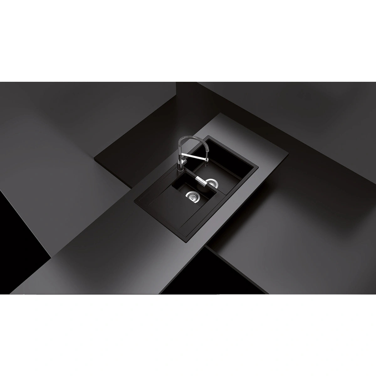 Schock Mono D-150 Chiuveta bucatarie granit Cristadur 86x51 cm, negru (puro)