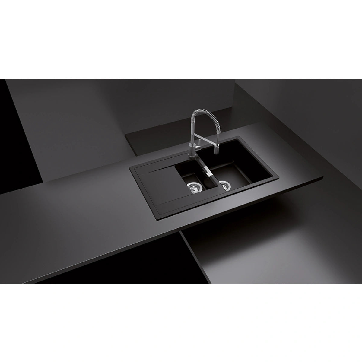 Schock Mono D-150 Chiuveta bucatarie granit Cristadur 86x51 cm, negru (puro)