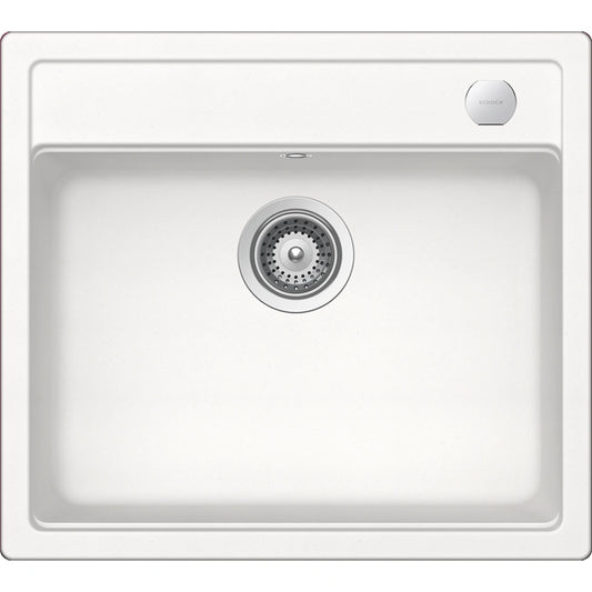 Schock Mono N-100 Chiuveta bucatarie granit Cristadur 57x51 cm, alb (polaris)