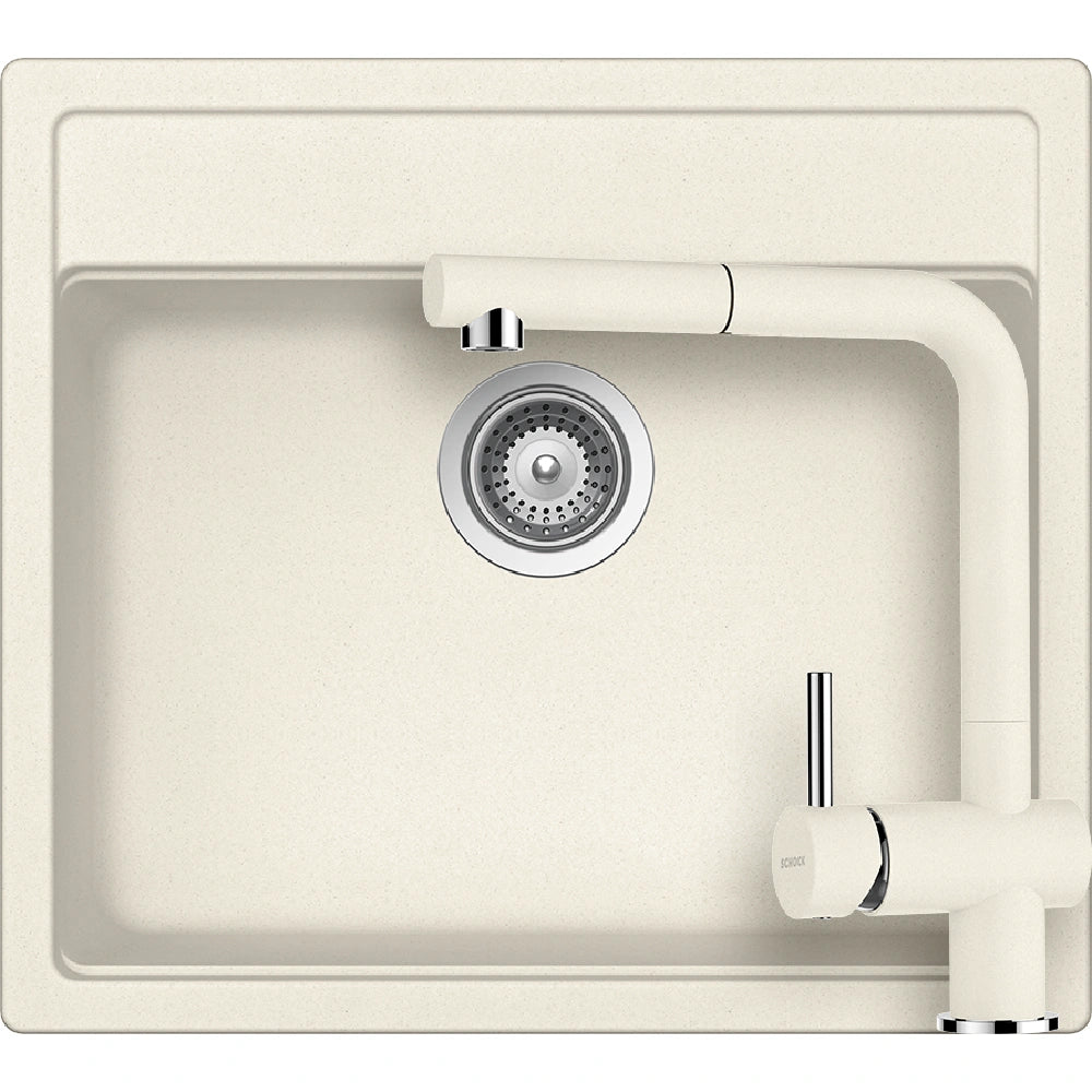 Schock Nemo N-100 Set chiuveta bucatarie granit Cristalite 57x51 cm si baterie Epos Vanilla, bej (vanilla)
