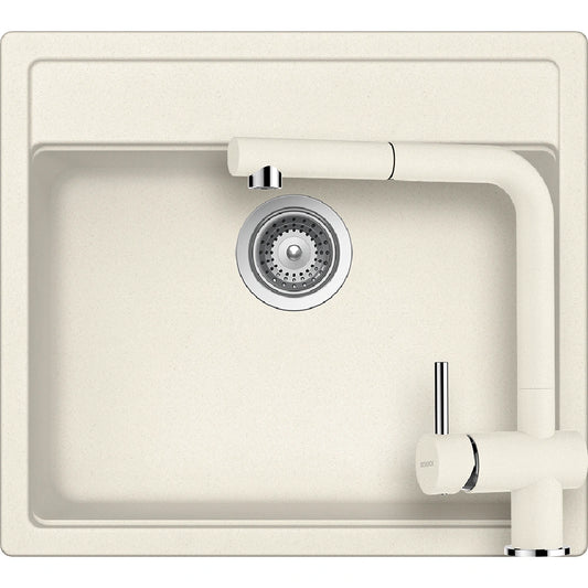 Schock Nemo N-100 Set chiuveta bucatarie granit Cristalite 57x51 cm si baterie Epos Vanilla, bej (vanilla)