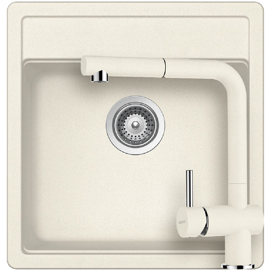 Schock Nemo N-100S Set chiuveta bucatarie granit Cristalite 49x51 cm si baterie Epos Vanilla, bej (vanilla)