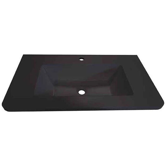 Lavoar baie incastrat Fluminia Pisa 100x46 cm, negru mat