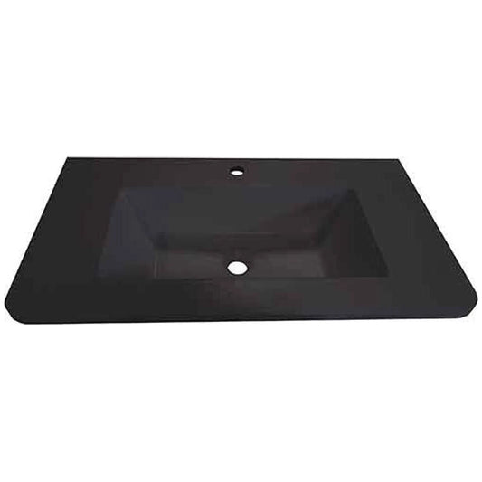 Lavoar baie incastrat Fluminia Pisa 80x46 cm, negru mat