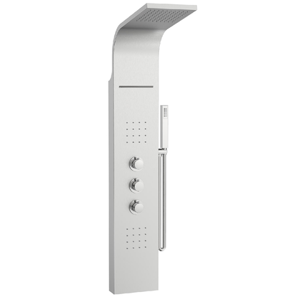Panel dus cu hidromasaj si termostat Roca Evolution, jet hidro si cascada
