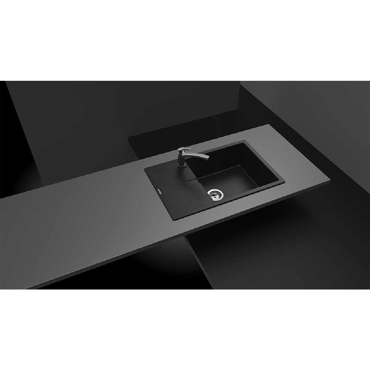 Schock Ronda D-100XL Chiuveta bucatarie granit Cristalite 78x50 cm, negru (nero)