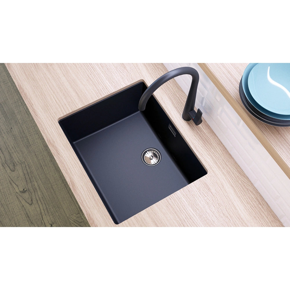 Schock Greenwich N-100L Chiuveta bucatarie Cristadur 55x45 xm, negru (puro)