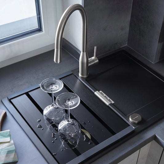 Schock Kavus Baterie chiuveta bucatarie cu dus extractibil, inox