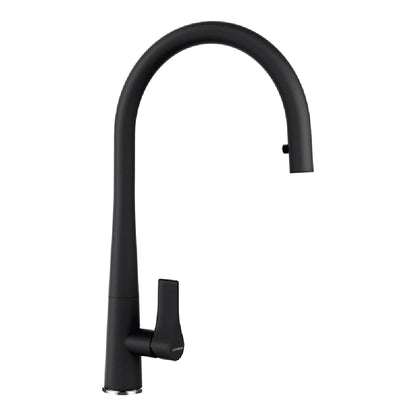 Schock Gota Baterie chiuveta bucatarie inox cu dus extractibil granit Cristadur, negru