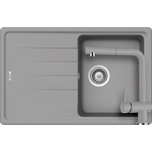 Schock Element D-100S Set chiuveta bucatarie granit Cristalite 78x50 cm si baterie Epos Croma, gri (croma)