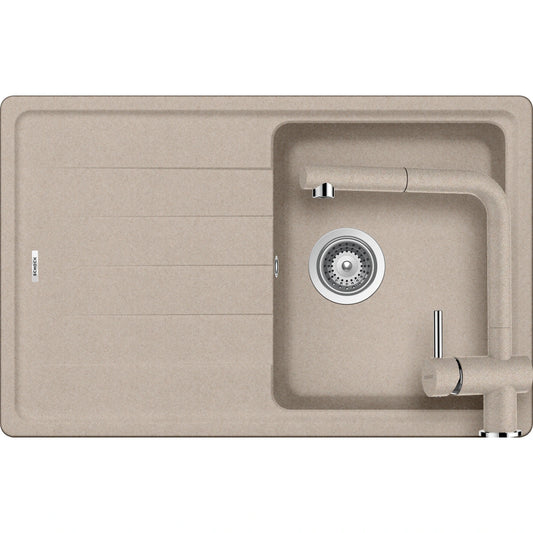 Schock Element D-100S Set chiuveta bucatarie granit Cristalite 78x50 cm si baterie Epos Sabbia, nisip (sabbia)