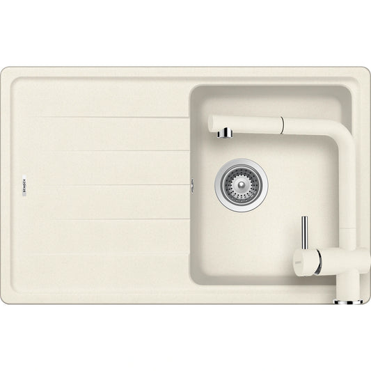Schock Element D-100S Set chiuveta bucatarie granit Cristalite 78x50 cm si baterie Epos Vanilla, bej (vanilla)
