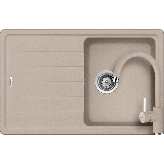 Schock Element D-100S Set chiuveta bucatarie granit Cristalite 78x50 cm si baterie Plutos Sabbia, nisip (sabbia)