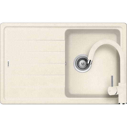 Schock Element D-100S Set chiuveta bucatarie granit Cristalite 78x50 cm si baterie Plutos Vanilla, bej (vanilla)