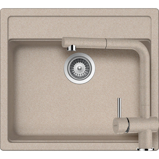 Schock Nemo N-100 Set chiuveta bucatarie granit Cristalite 57x51 cm si baterie Epos Sabbia, nisip (sabbia)