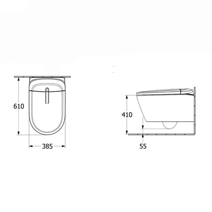 Set Vas WC cu bideu electronic suspendat cu capac soft close si telecomanda Villeroy & Boch Supreo Select Rimless 39x61 cm evacuare orizontala, negru mat