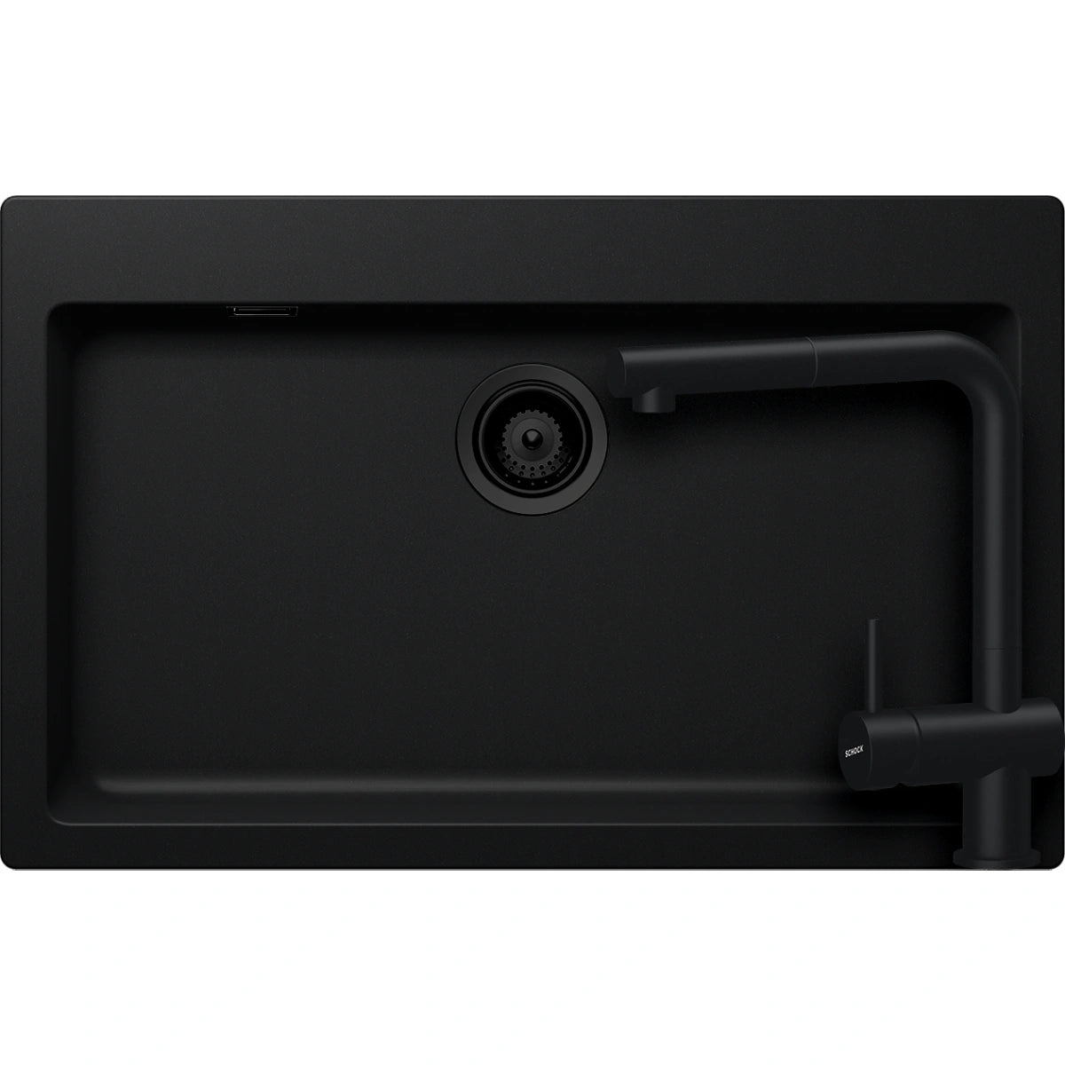 Schock Signus N-100XL Set chiuveta bucatarie granit Cristadur 79x50 cm si baterie Epos Puro, negru (puro)
