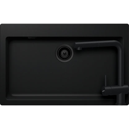 Schock Signus N-100XL Set chiuveta bucatarie granit Cristadur 79x50 cm si baterie Epos Puro, negru (puro)