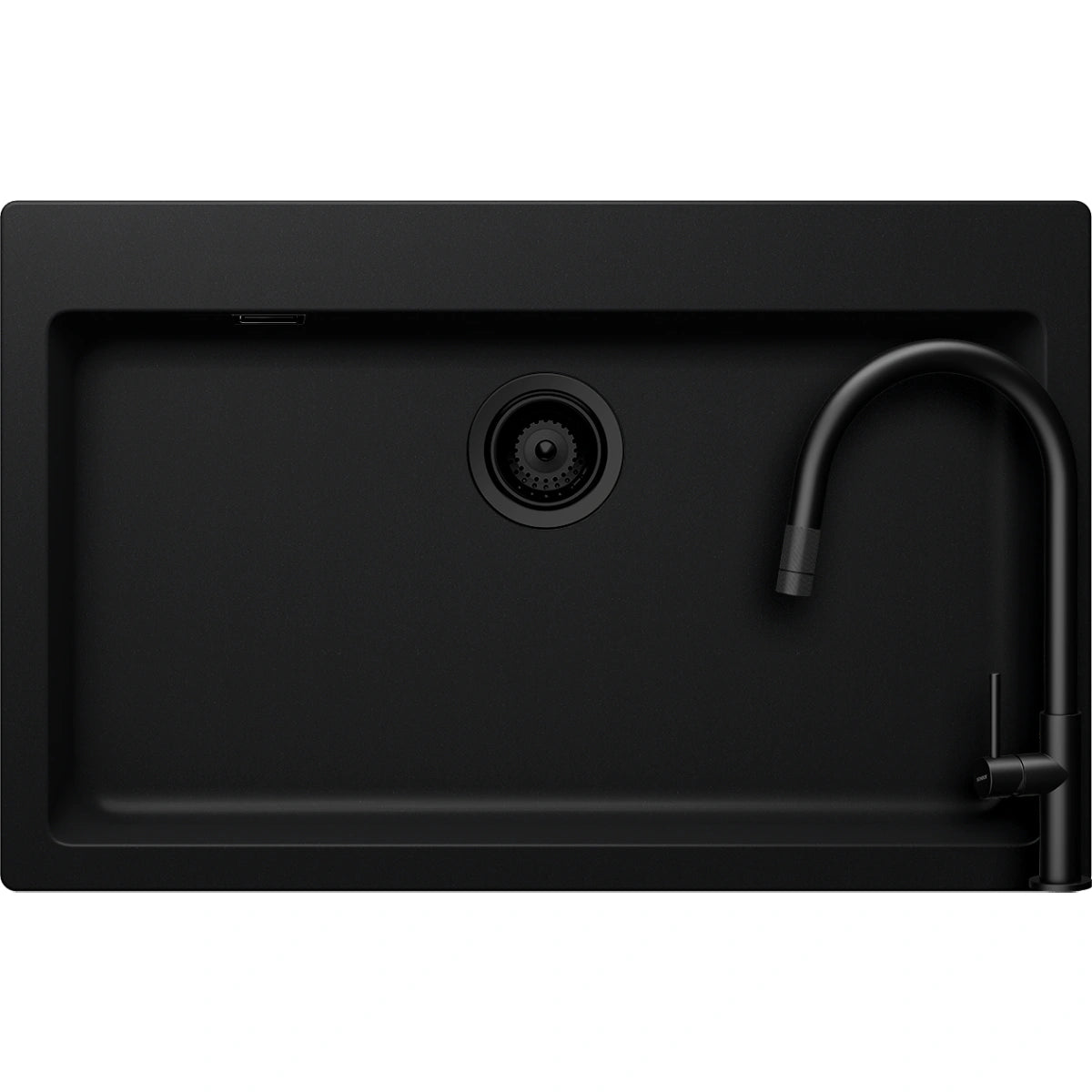 Schock Signus N-100XL Set chiuveta bucatarie granit Cristadur 79x50 cm si baterie Talia Black, negru (puro)