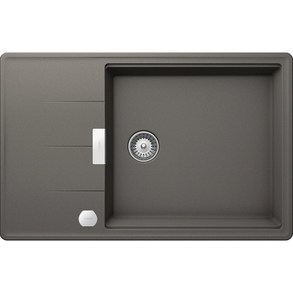 Schock Tia D-100LS Chiuveta bucatarie granit Cristadur 78x50 cm, gri (silverstone)