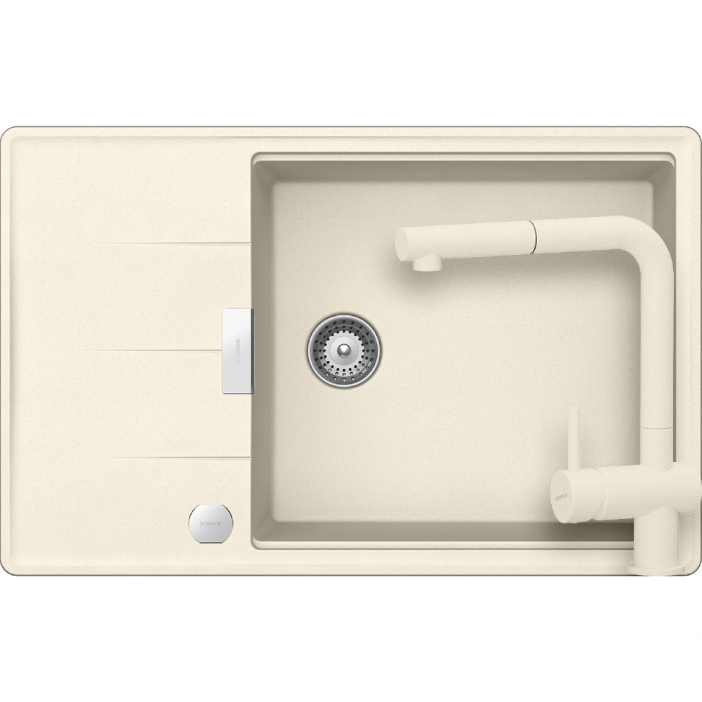 Schock Tia D-100LS Set chiuveta bucatarie granit Cristadur 78x50 cm si baterie Epos Magnolia, crem (magnolia)