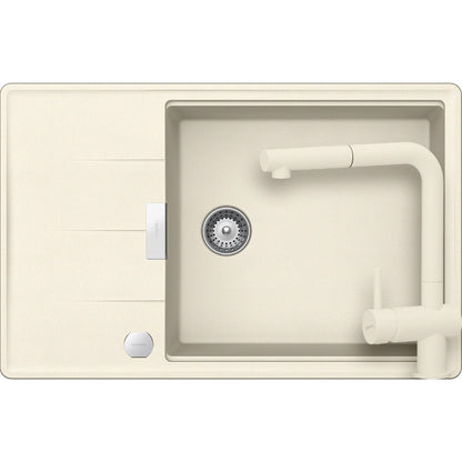 Schock Tia D-100LS Set chiuveta bucatarie granit Cristadur 78x50 cm si baterie Epos Magnolia, crem (magnolia)