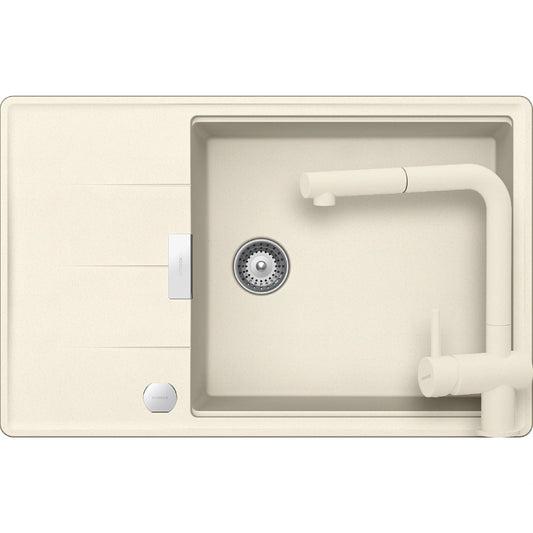 Schock Tia D-100LS Set chiuveta bucatarie granit Cristadur 78x50 cm si baterie Epos Magnolia, crem (magnolia)
