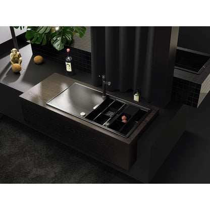 Schock Tia D-100L Chiuveta bucatarie granit Cristadur 100x50 cm, negru (puro)