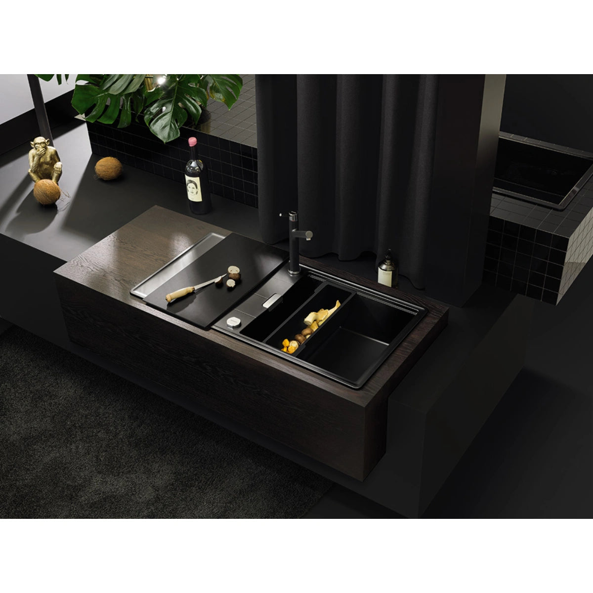 Schock Tia D-100L Chiuveta bucatarie granit Cristadur 100x50 cm, negru (puro)