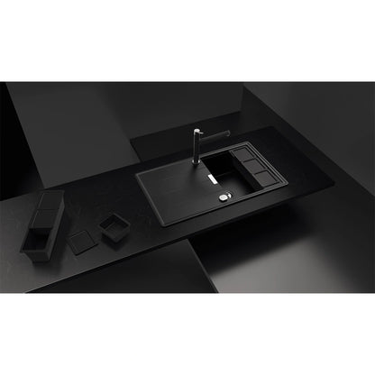 Schock Tia D-100 Chiuveta bucatarie granit Cristadur 86x50 cm, negru (puro)