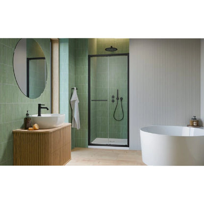 Usa dus plianta Radaway Alienta Black DWB 100 cm, profil negru